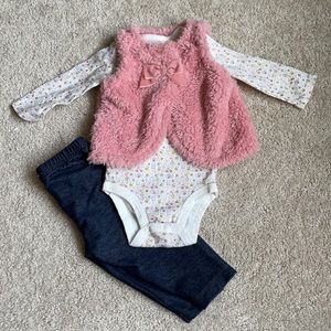 3 Piece Baby Girl Outfit